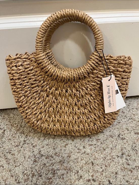 Styles by Miss K Handbags - NWT Woven Round-Handle Tote in Natural